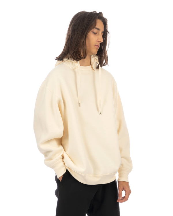 Haversack | Retro Loose Fit Hoodie Cream - Concrete