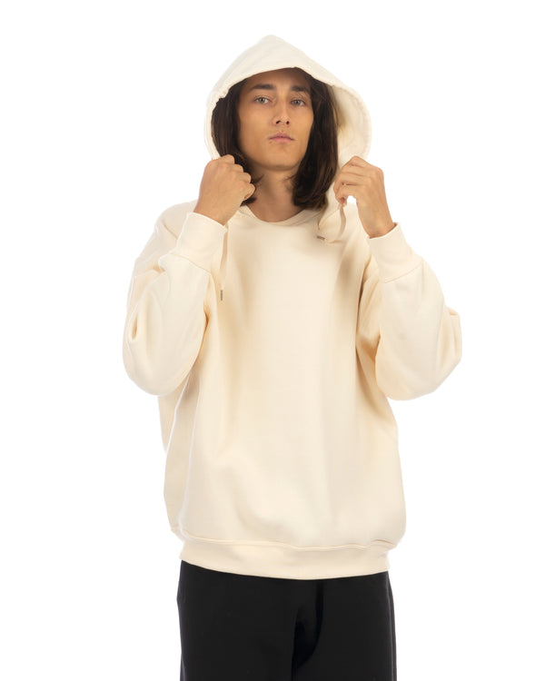 Haversack | Retro Loose Fit Hoodie Cream - Concrete