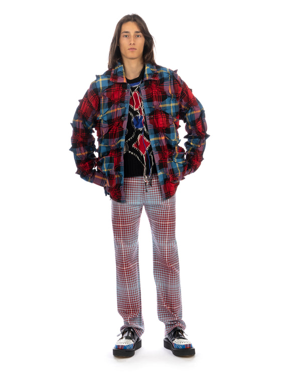 Charles Jeffrey LOVERBOY | Spikey WW Jacket Maclachlan Tartan - Concrete