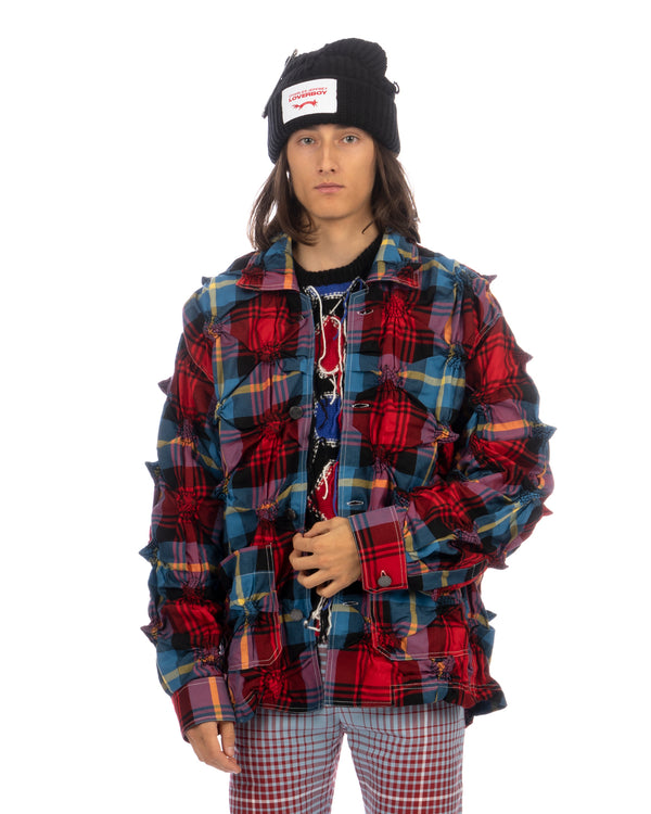 Charles Jeffrey LOVERBOY | Spikey WW Jacket Maclachlan Tartan - Concrete