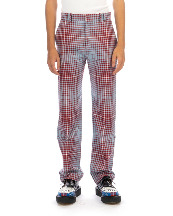 Charles Jeffrey LOVERBOY | Straight Cut Trouser Blurry Tartan - Concrete