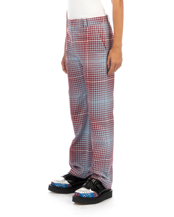 Charles Jeffrey LOVERBOY | Straight Cut Trouser Blurry Tartan - Concrete