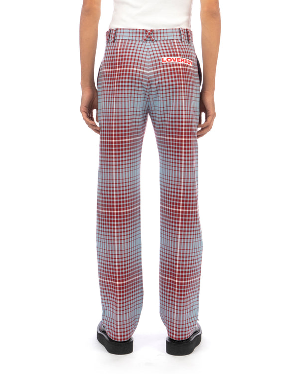 Charles Jeffrey LOVERBOY | Straight Cut Trouser Blurry Tartan - Concrete