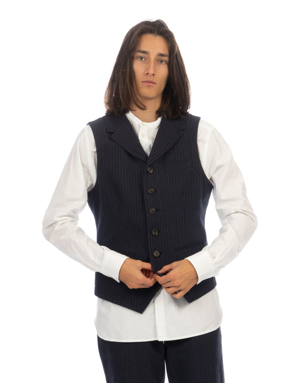Hansen | 'William' Lapel Waistcoat Blue Pin - Concrete