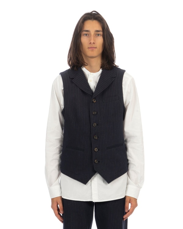 Hansen | 'William' Lapel Waistcoat Blue Pin - Concrete