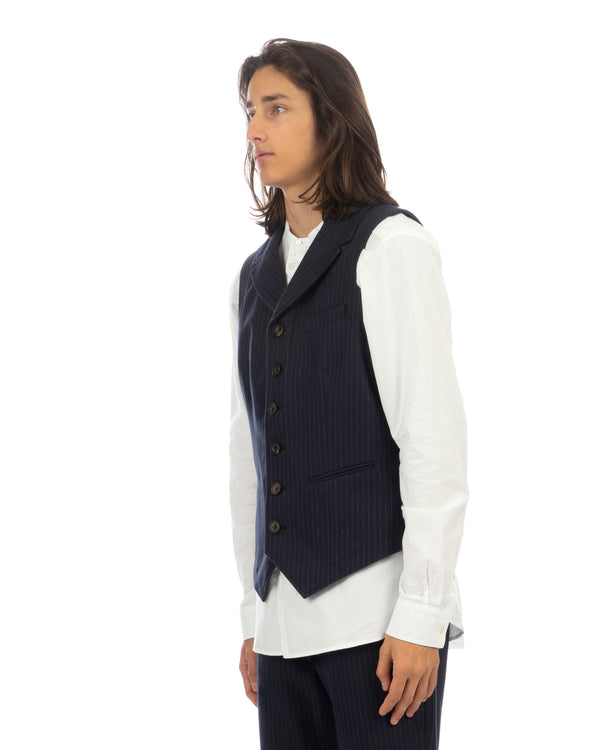 Hansen | 'William' Lapel Waistcoat Blue Pin - Concrete