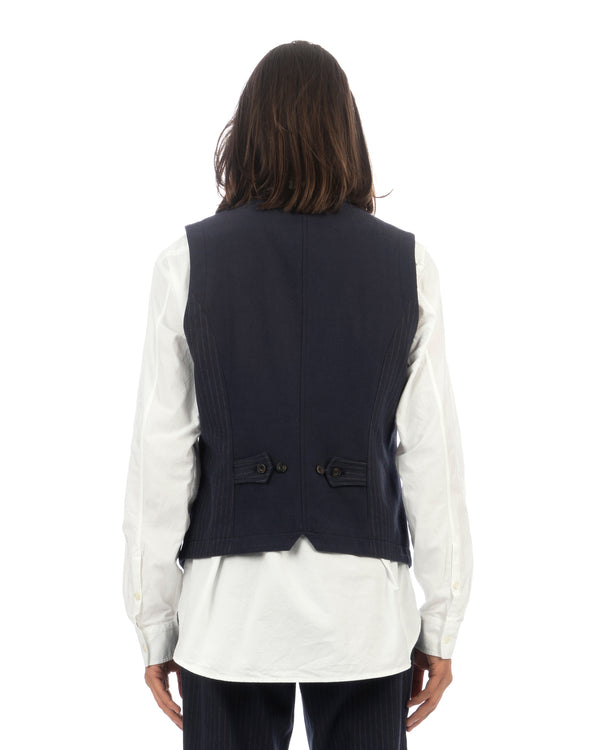 Hansen | 'William' Lapel Waistcoat Blue Pin - Concrete