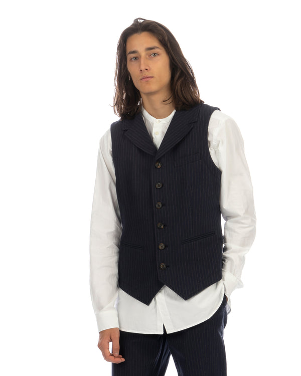 Hansen | 'William' Lapel Waistcoat Blue Pin - Concrete