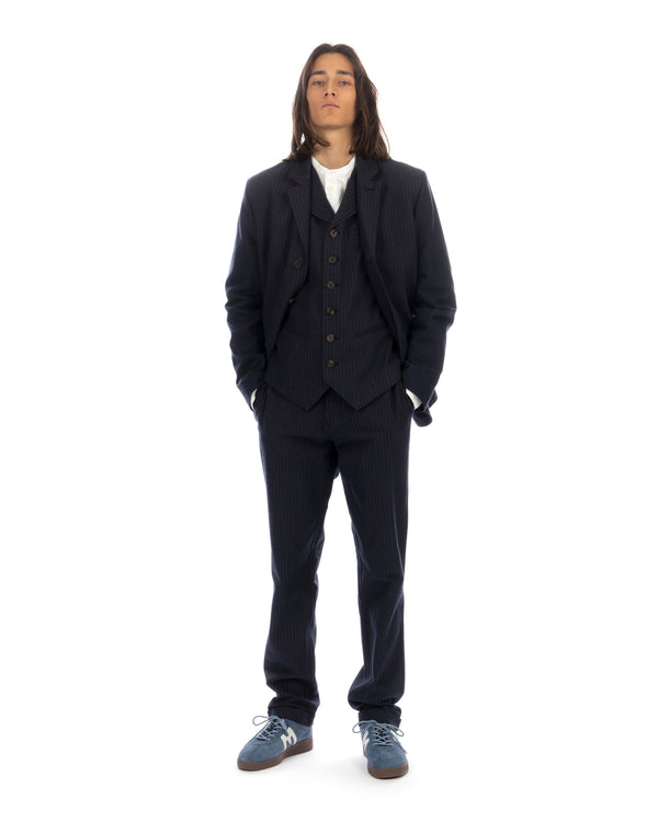 Hansen | 'William' Lapel Waistcoat Blue Pin - Concrete