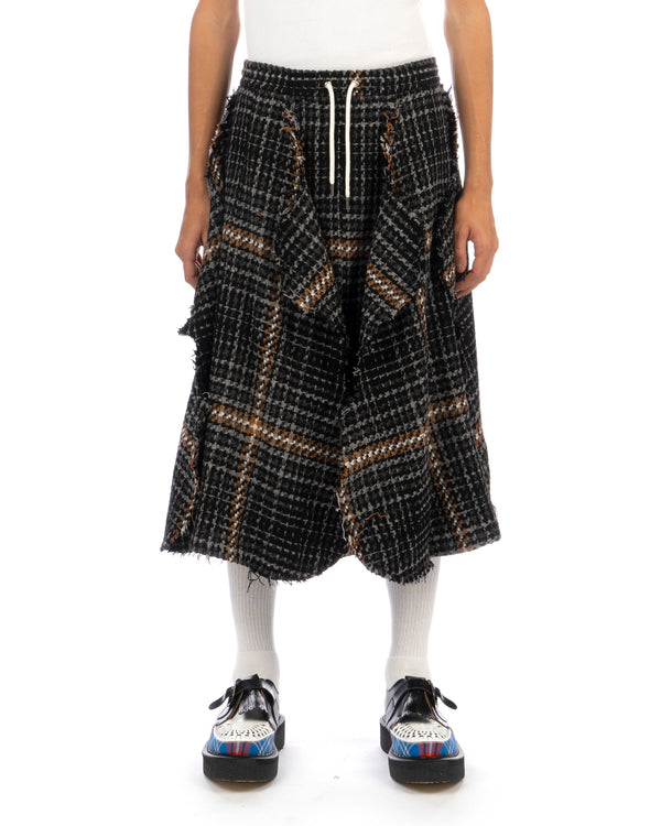 Charles Jeffrey LOVERBOY | Cello Skirt Blurry Tweed - Concrete
