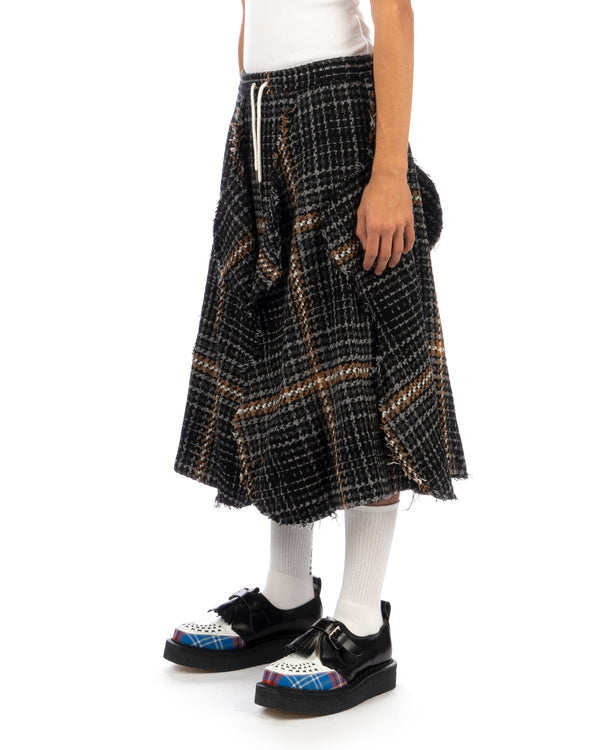 Charles Jeffrey LOVERBOY | Cello Skirt Blurry Tweed - Concrete