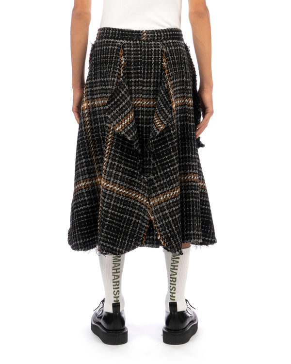 Charles Jeffrey LOVERBOY | Cello Skirt Blurry Tweed - Concrete