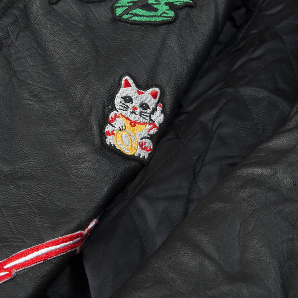 Ground Zero | Patches Leather Jacket Black - Concrete