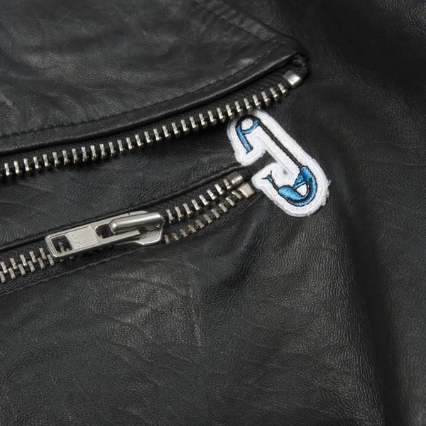 Ground Zero | Patches Leather Jacket Black - Concrete