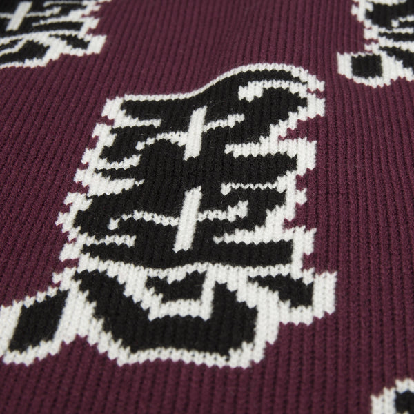 Ground Zero | Furious Pattern Jacquard Sweater Burgundy - Concrete