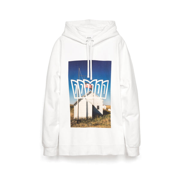 Calvin Klein Jeans Est. 1978 | Modernist Logo Landscape Hoodie White Bright White - Concrete