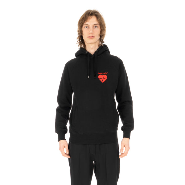 Concrete | 'Heartbeat' Logo Hoodie Black / Red - Concrete