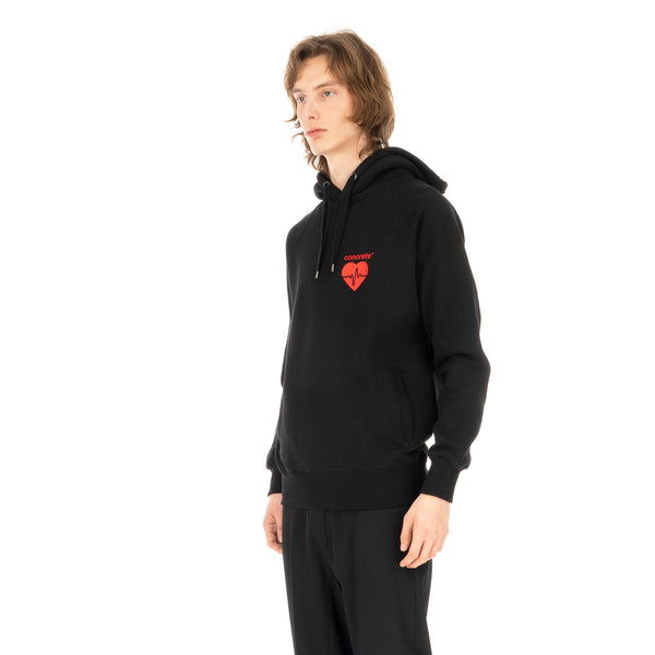 Concrete | 'Heartbeat' Logo Hoodie Black / Red - Concrete