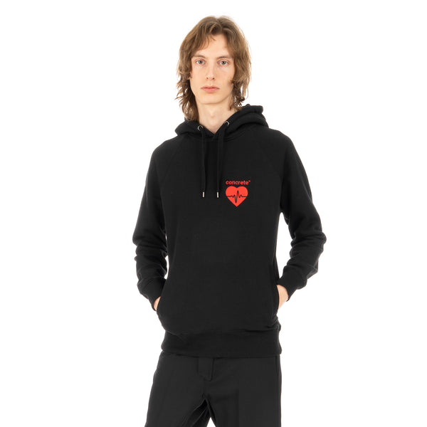 Concrete | 'Heartbeat' Logo Hoodie Black / Red - Concrete