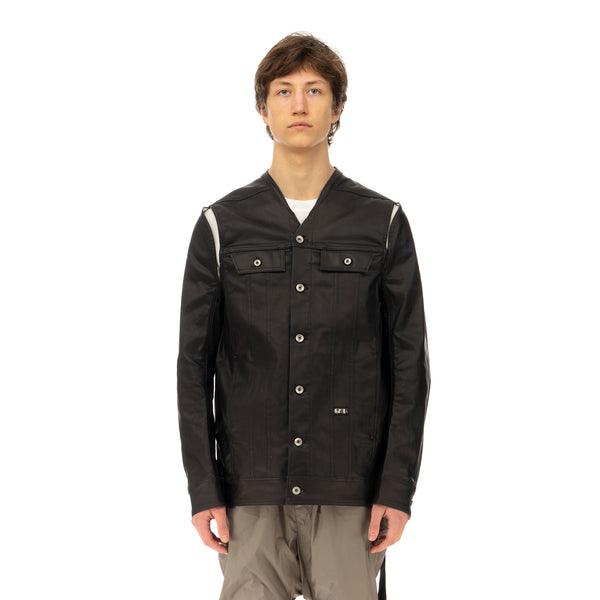 DRKSHDW by Rick Owens | Jumbo Trucker Caped Denim Jacket Black