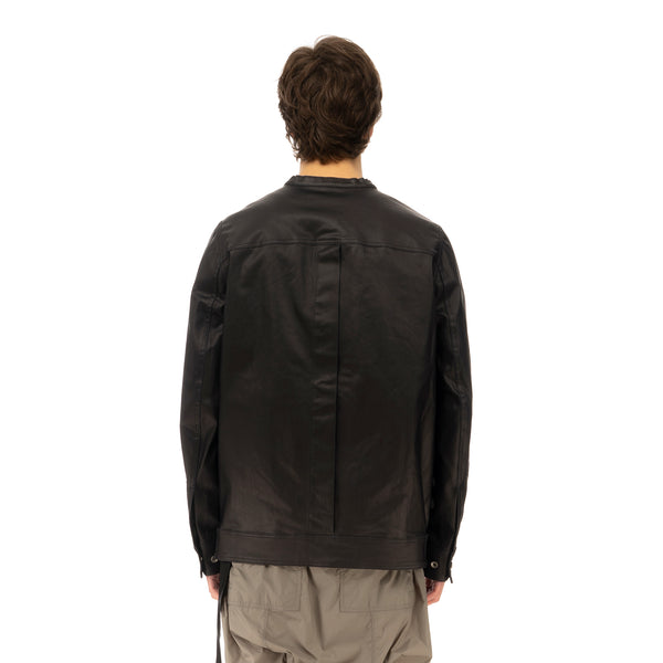 DRKSHDW by Rick Owens | Jumbo Trucker Caped Denim Jacket Black - Concrete