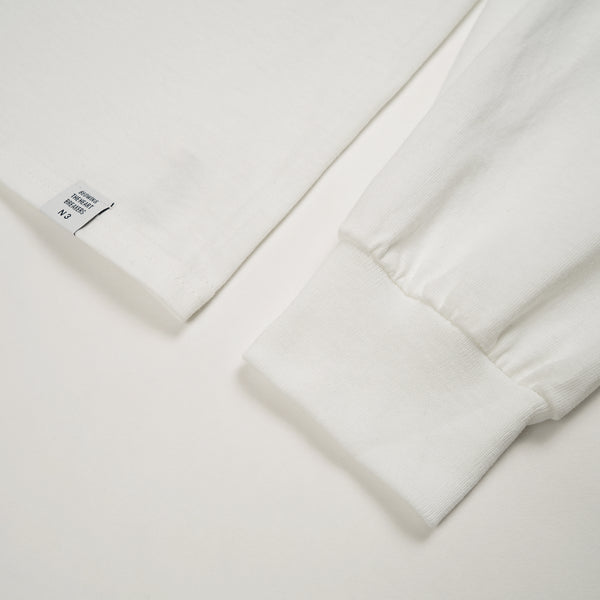 Bedwin & The Heartbreakers | 'Keith' L/S Print T-Shirt White/Black - Concrete