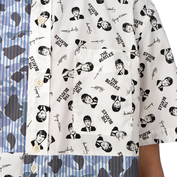 Duran Lantink for Concrete | The Beatles S/S Camo Shirt-1 Blue / White - Concrete