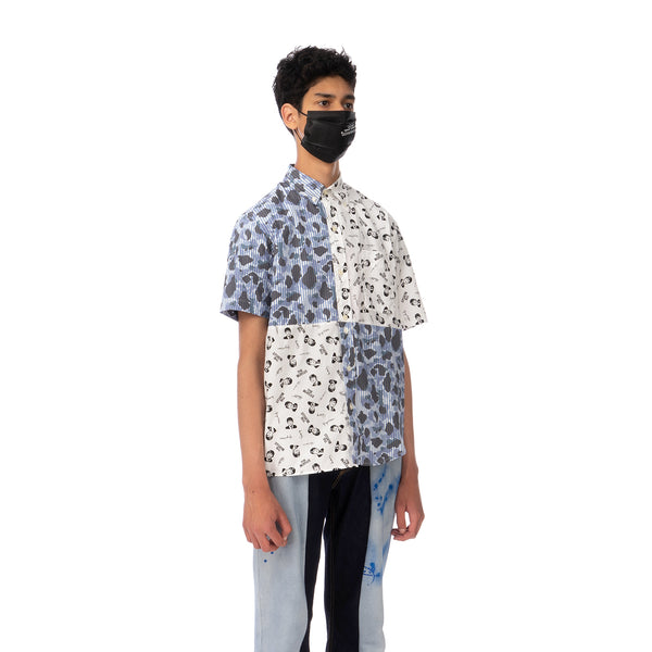 Duran Lantink for Concrete | The Beatles S/S Camo Shirt-1 Blue / White - Concrete