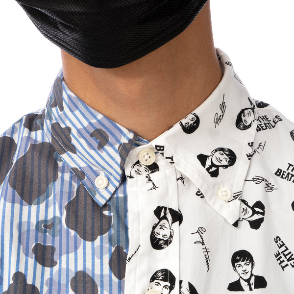 Duran Lantink for Concrete | The Beatles S/S Camo Shirt-1 Blue / White - Concrete