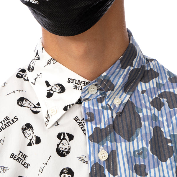Duran Lantink for Concrete | The Beatles S/S Camo Shirt-2 Blue / White - Concrete