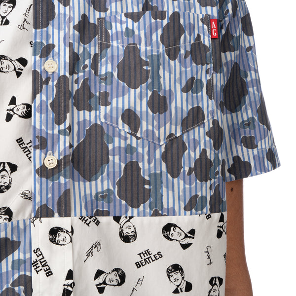 Duran Lantink for Concrete | The Beatles S/S Camo Shirt-2 Blue / White - Concrete