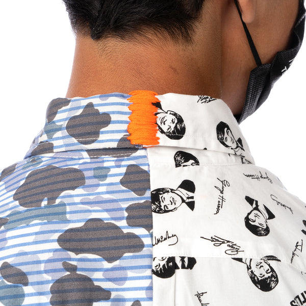 Duran Lantink for Concrete | The Beatles S/S Camo Shirt-2 Blue / White - Concrete