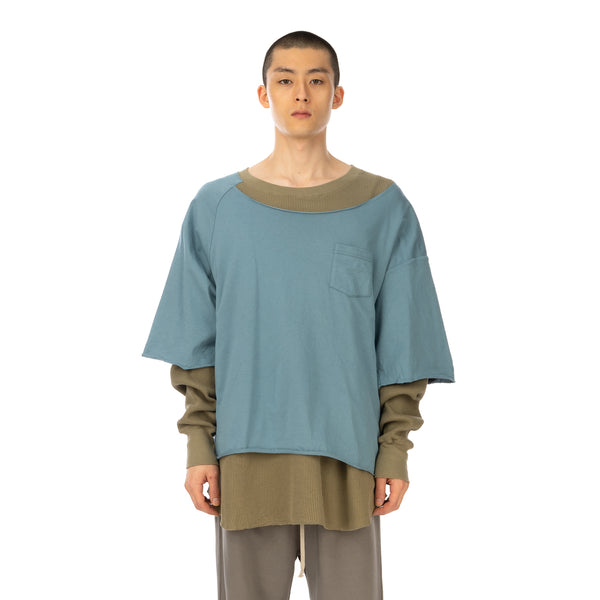 FACETASM | Layered T-Shirt Blue - Concrete