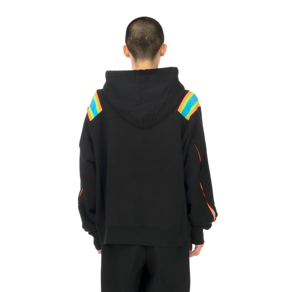 FACETASM | Neon Rib Hoodie Black / Blue - Concrete