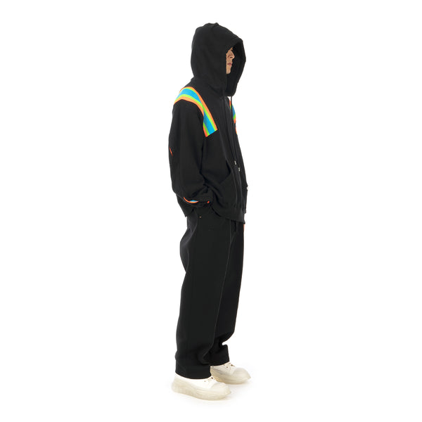 FACETASM | Neon Rib Hoodie Black / Blue - Concrete