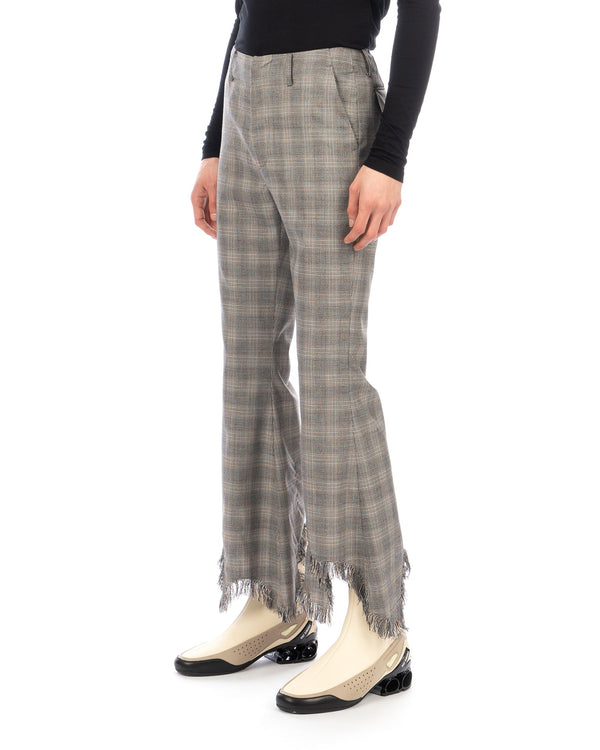 FACETASM | Fringe Flair Check Pants Gray Check - Concrete
