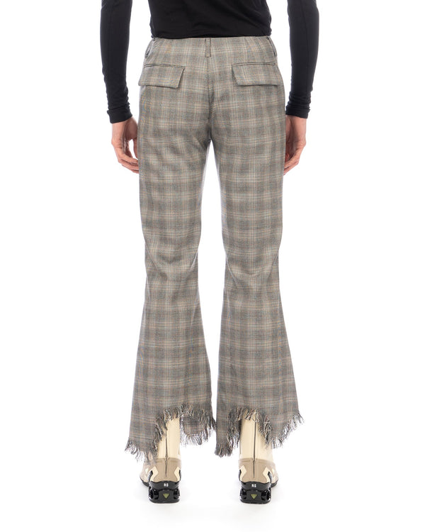 FACETASM | Fringe Flair Check Pants Gray Check - Concrete