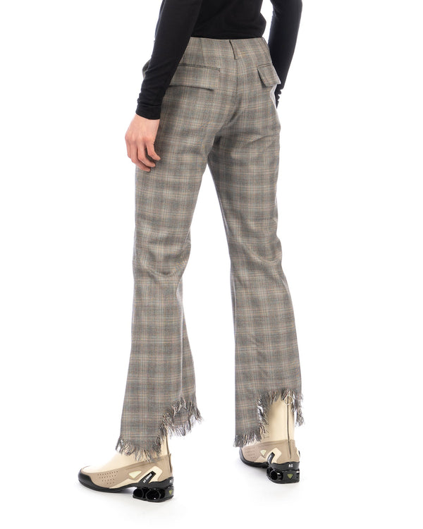 FACETASM | Fringe Flair Check Pants Gray Check - Concrete