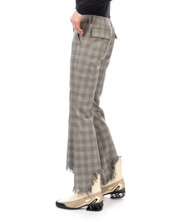 FACETASM | Fringe Flair Check Pants Gray Check - Concrete