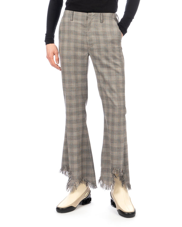 FACETASM | Fringe Flair Check Pants Gray Check - Concrete