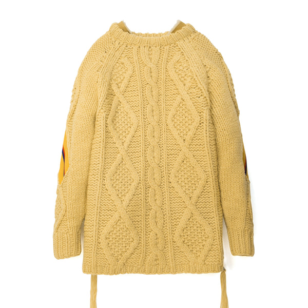 FACETASM | Rib Hand Knit Sweater Yellow - Concrete