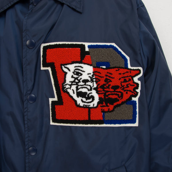 FACETASM | College Coach Jacket Navy - Concrete
