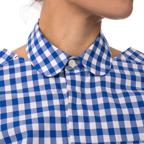 FACETASM | Check Slit Shirt Blue - Concrete