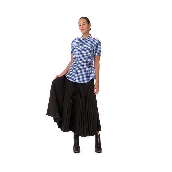 FACETASM | Check Slit Shirt Blue - Concrete
