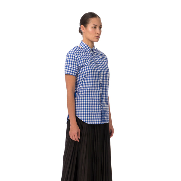 FACETASM | Check Slit Shirt Blue - Concrete