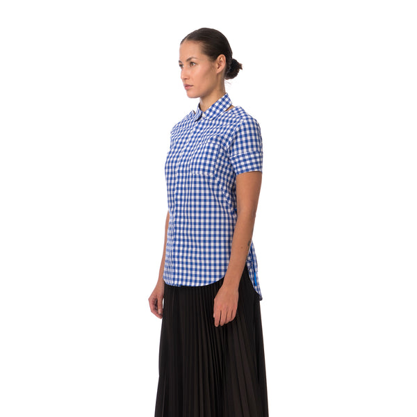 FACETASM | Check Slit Shirt Blue - Concrete