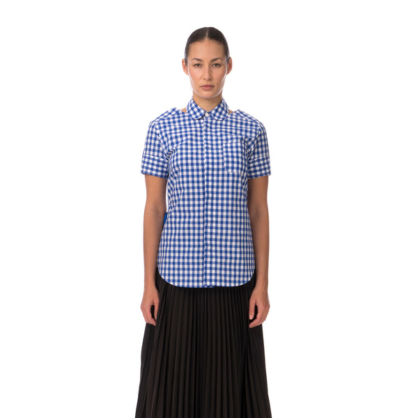 FACETASM | Check Slit Shirt Blue - Concrete