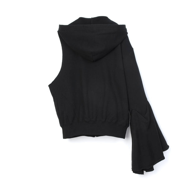 FACETASM | W Knitted Sweater One Sleeve Hoodie Black - Concrete