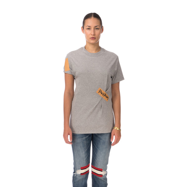 FACETASM | W Tape Basic T-Shirt Grey - Concrete