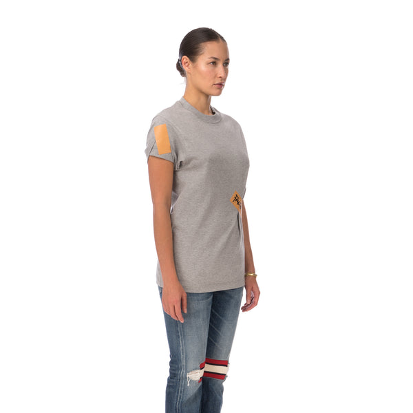 FACETASM | W Tape Basic T-Shirt Grey - Concrete